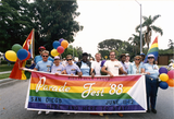 Lambda Pride Board and volunteers at Parade Fest, 1988
