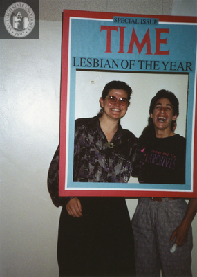 "Special issue Time lesbian of the year" at Pride festival, 1988