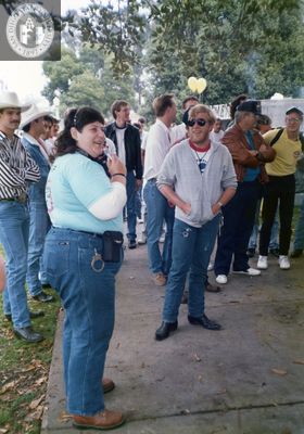 Wendy Sue Biegeleisen, security coordinator at Pride festival, 1988