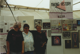 Diann Dinova with two others in Lambda Archives booth at Pride festival, 1987