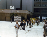 Picket line at Civic Center demonstration, 1977