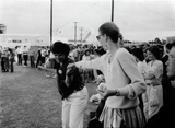 Jeri Dilno dancing with another woman at Pride rally, 1977