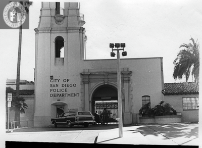 Exterior of City of San Diego Police Department, 1971