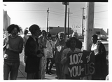 "10% of you are us" sign during Gay Liberation Front picket at SDPD, 1971