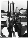Stephen Bell and Harold Keene during Gay Liberation Front picket at SDPD, 1971