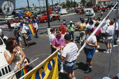 Participants waiting for Pride parade launch, 1996