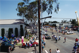 Bird's eye view of staging area for Pride parade, 1996