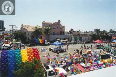 Rooftop view of Pride parade area, 1996