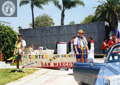 "The Center North County" banner at Pride parade, 1998