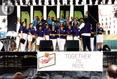 San Diego Women's Chorus performing at Pride event, 1992