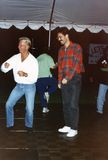 Merle Johnson and others on dance floor at Pride festival, 1995