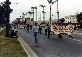 "S.D.L.O. San Diego Lesbian Organization" banner in Pride parade, 1982