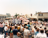"We're Out Weekly" float in Pride Parade, 1984