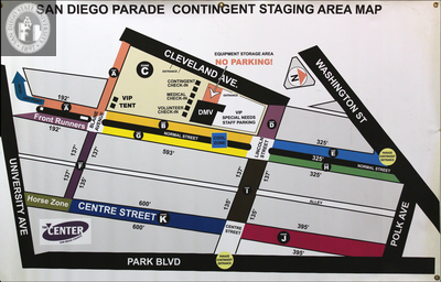 "San Diego Parade Contingent Staging Area Map" banner