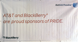 "AT&T and BlackBerry are proud sponsors of PRIDE"