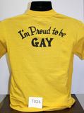 "I'm Proud to be GAY," back of T-shirt