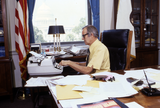 Lionel Van Deerlin in his Washington, D. C. office, 1978