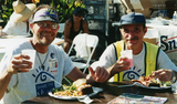 Danny and Richard take a food break at San Diego Pride Festival, 1997