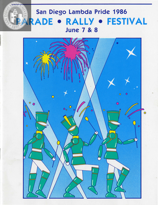 "San Diego Lambda Pride Parade, Rally, Festival June 7 & 8," Guide, 1986