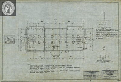 Foundation Plan, Training Building, San Diego Normal School, 1909