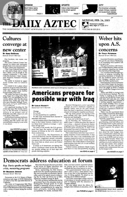 The Daily Aztec: Monday 02/24/2003