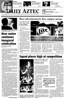 The Daily Aztec: Monday 05/05/2003