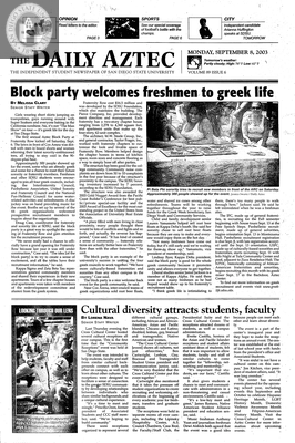 The Daily Aztec: Monday 09/08/2003