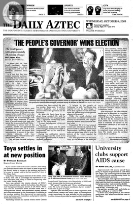 The Daily Aztec: Wednesday 10/08/2003