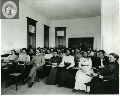 Physics class, Hill Block Building, 1898