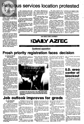 The Daily Aztec: Thursday 03/09/1978